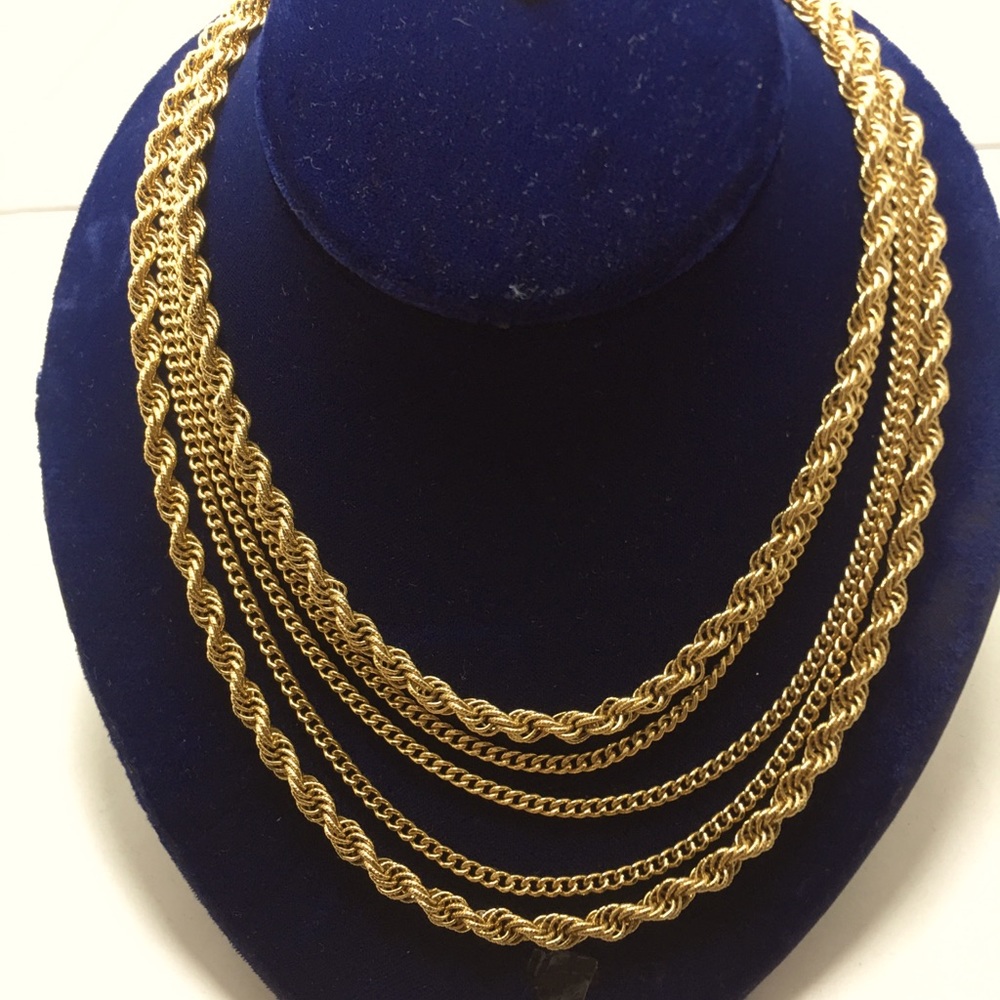 Monet multi strand Goldtone statement necklace